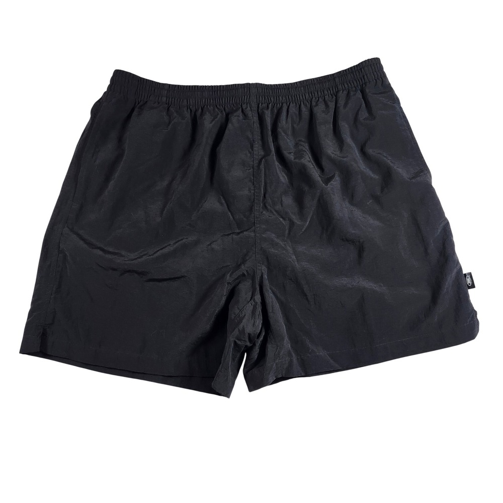 DBX Swim Trunks Mens Large Black New Nylon‎ Mesh Lining Solid Drawstring 0617
